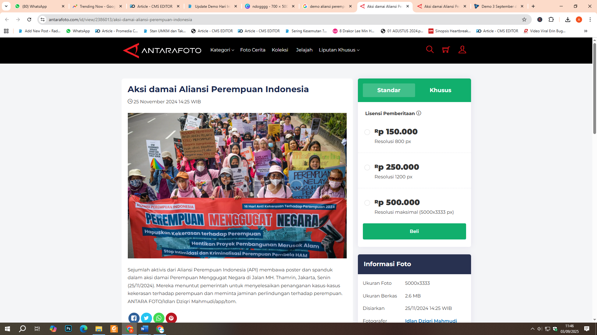 Demo di DPR RI oleh aliansi perempuan Indonesia