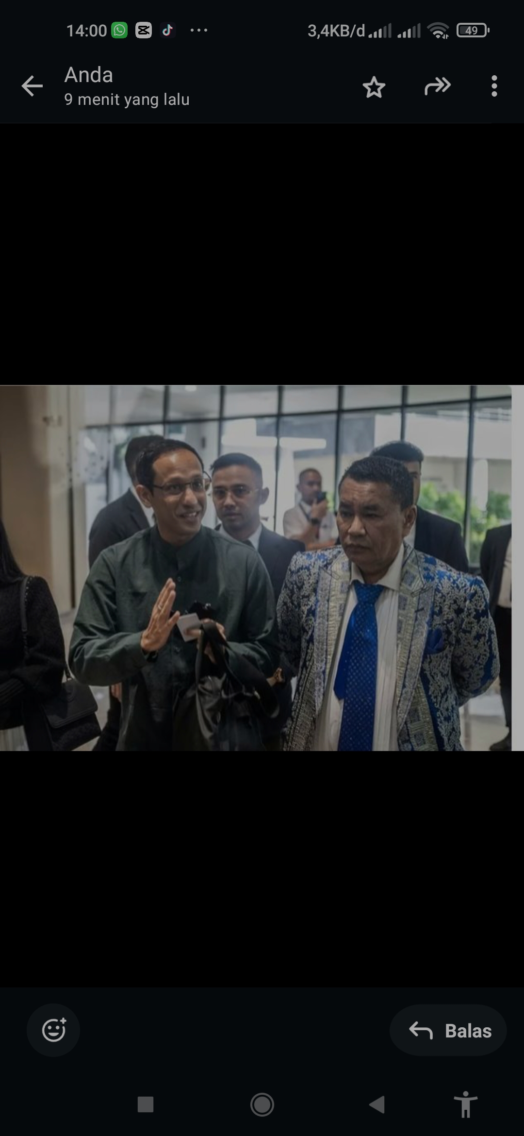 Nadiem Makarim dan kuasa hukumnya Hotman Paris