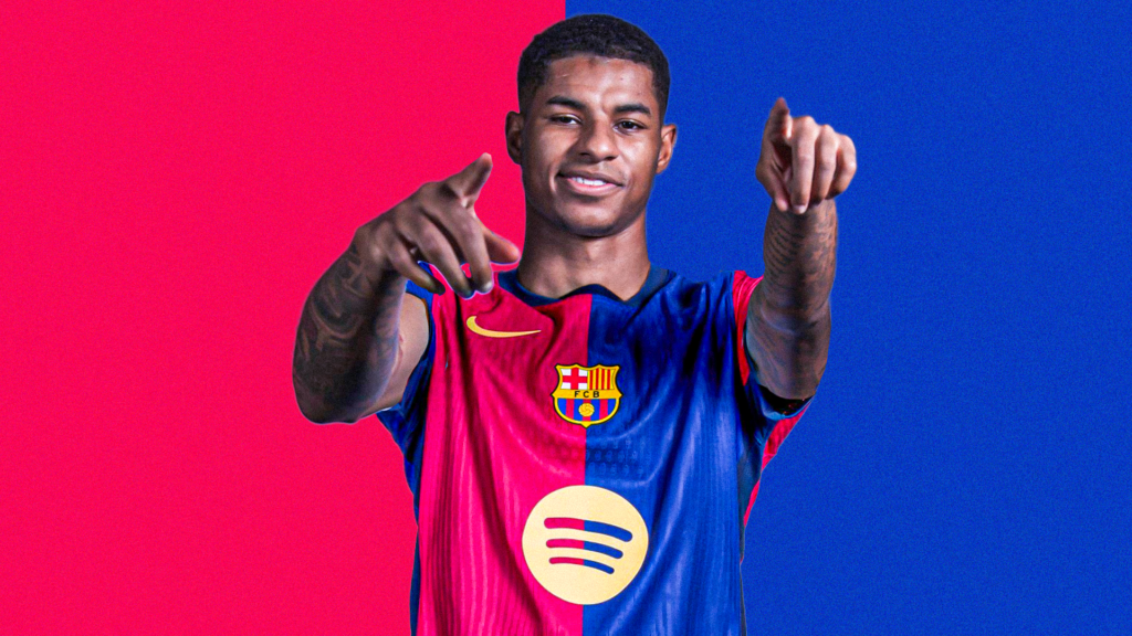 Marcus Rashford yang berseragam Barcelona diisukan kembali ke MU.