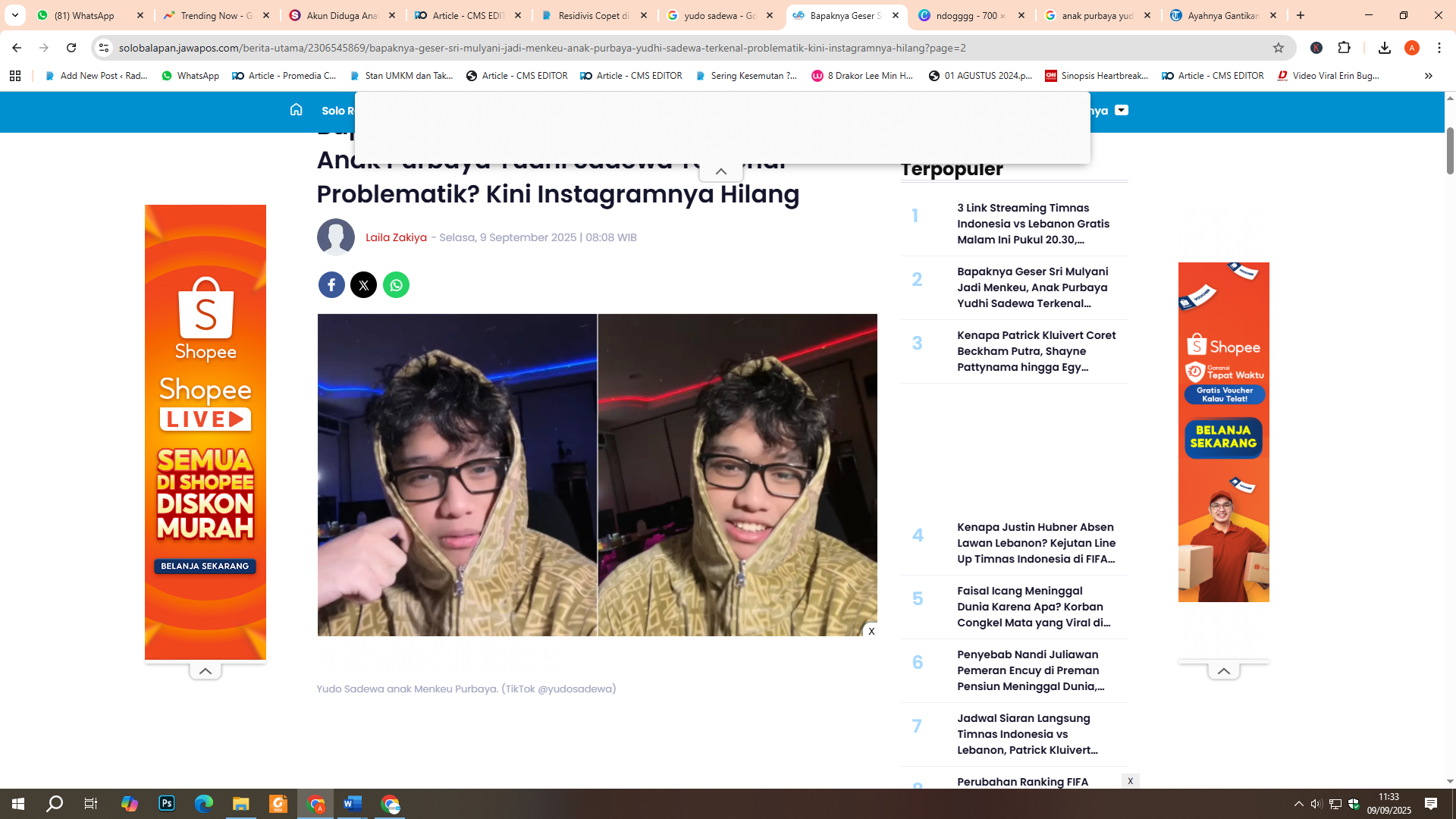 Profil Yudo Sadewa, Anak Menkeu Purbaya