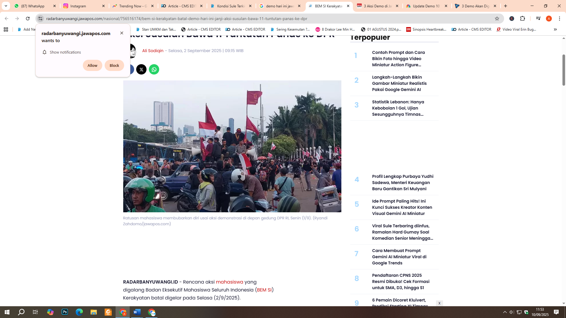 Demo hari ini