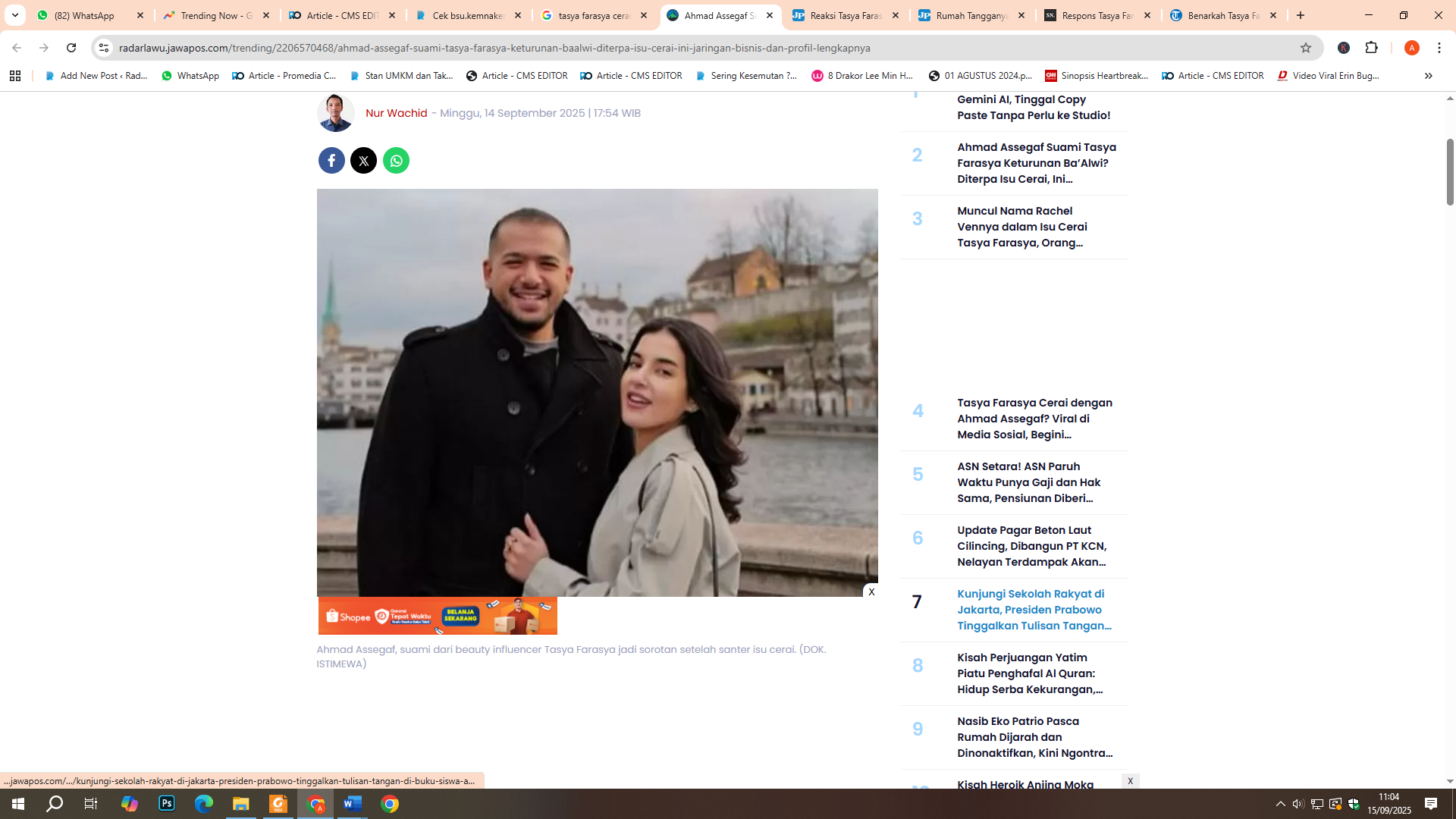 Tasya Farasya dikabarkan ceraikan suaminya