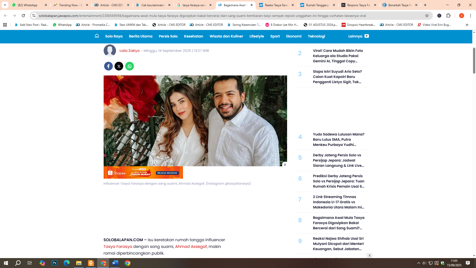 Tasya Farasya dan Ahmad Assegaf