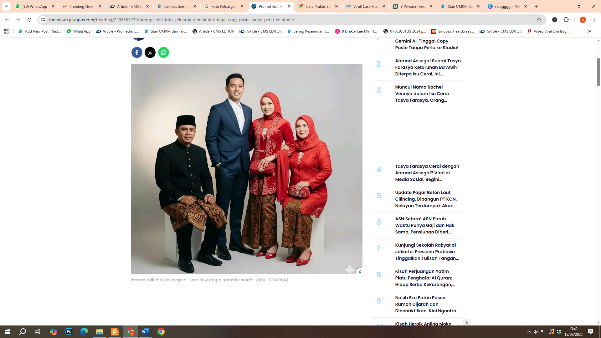 Foto Keluarga ala studion pakai gemini ai