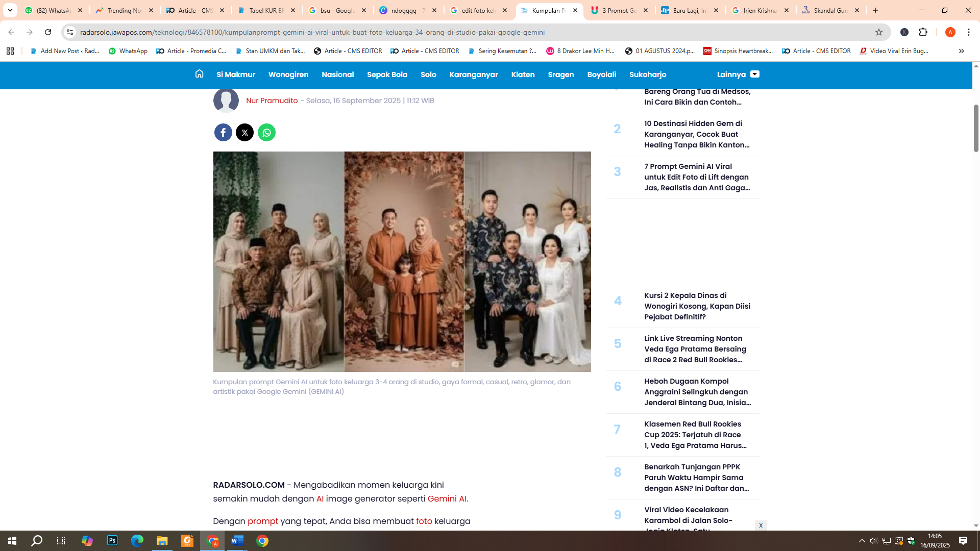 Edit foto keluarga pakai Gemini Ai