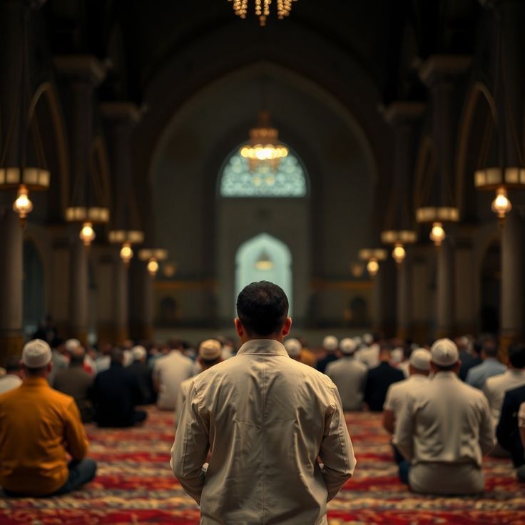 Ilustrasi orang salat.