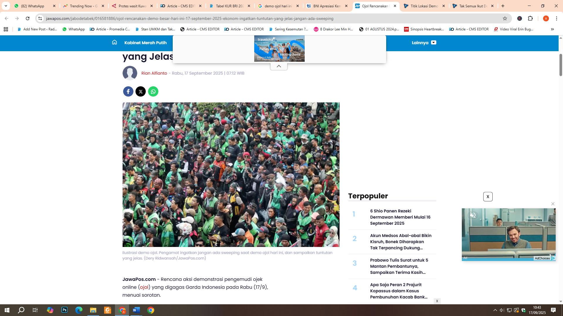 Ilustrasi demo ojol hari ini