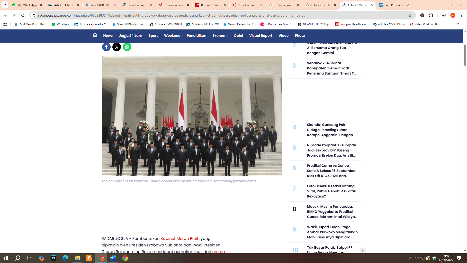 Reshuffle kabinet merah putih