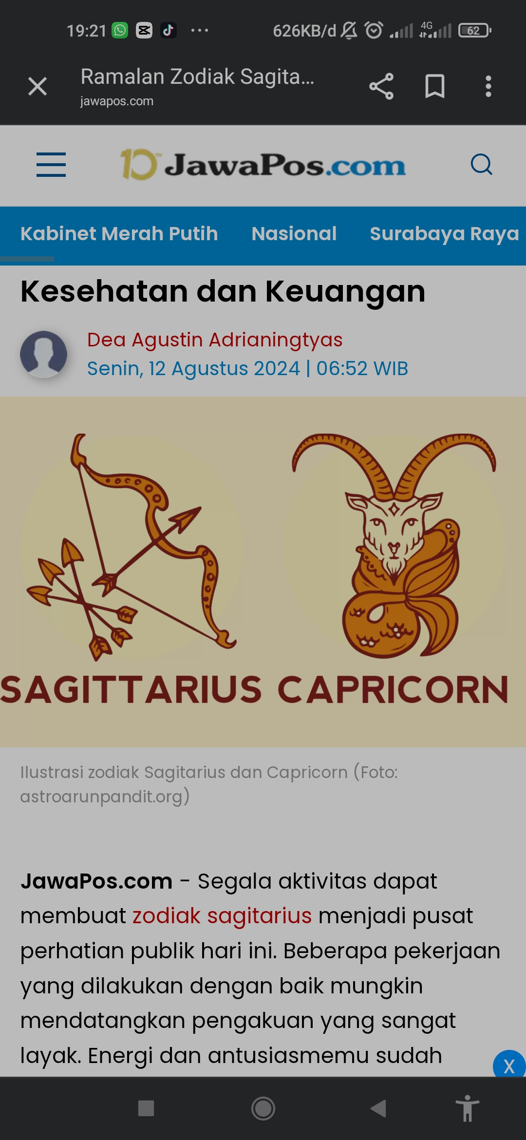 Ramalan zodiak Sagitarius dan Capricorn