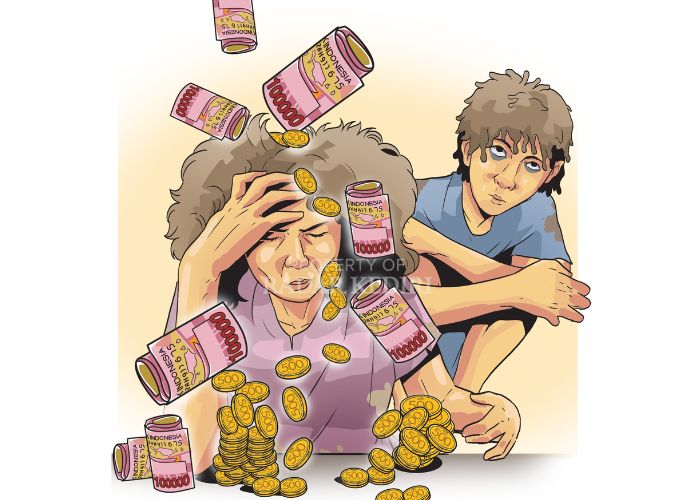 Ilustrasi gangguan jiwa akibat faktor ekonomi.