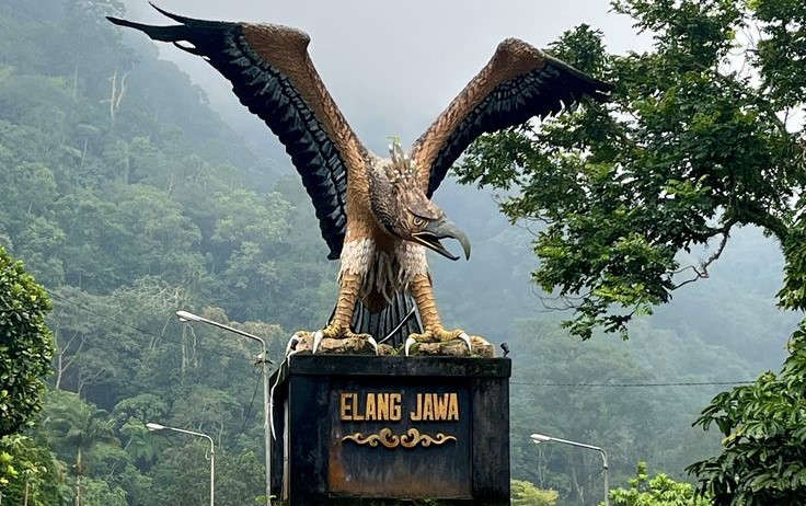 Patung Elang Jawa yang ikonik di Kaliurang, Yogyakarta. (Pinterest.com/@arayyawa)