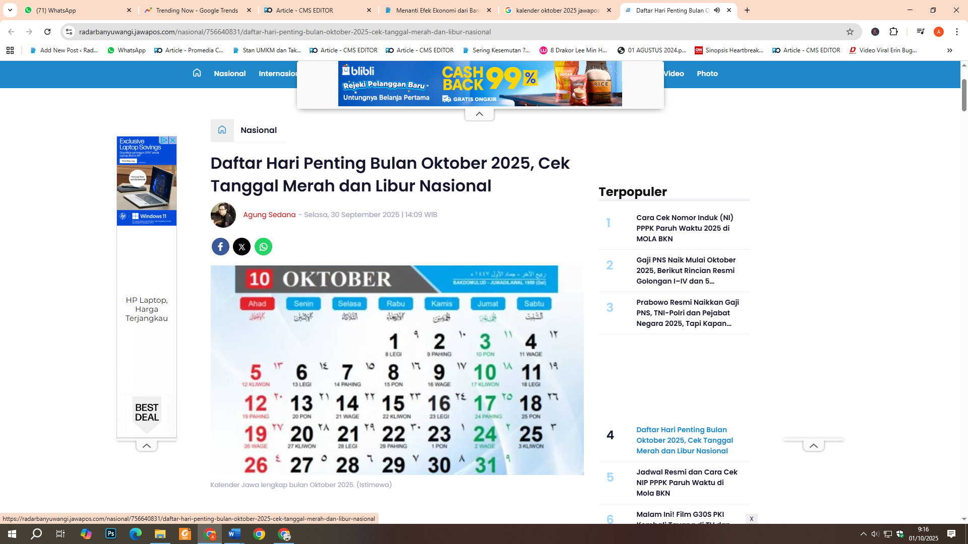 Kalender Oktober 2025