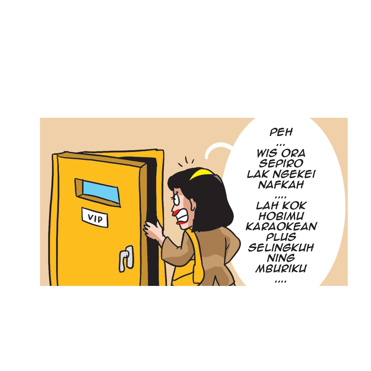 Ilustrasi istri yang memergoki suaminya berselingkuh dengan purel.