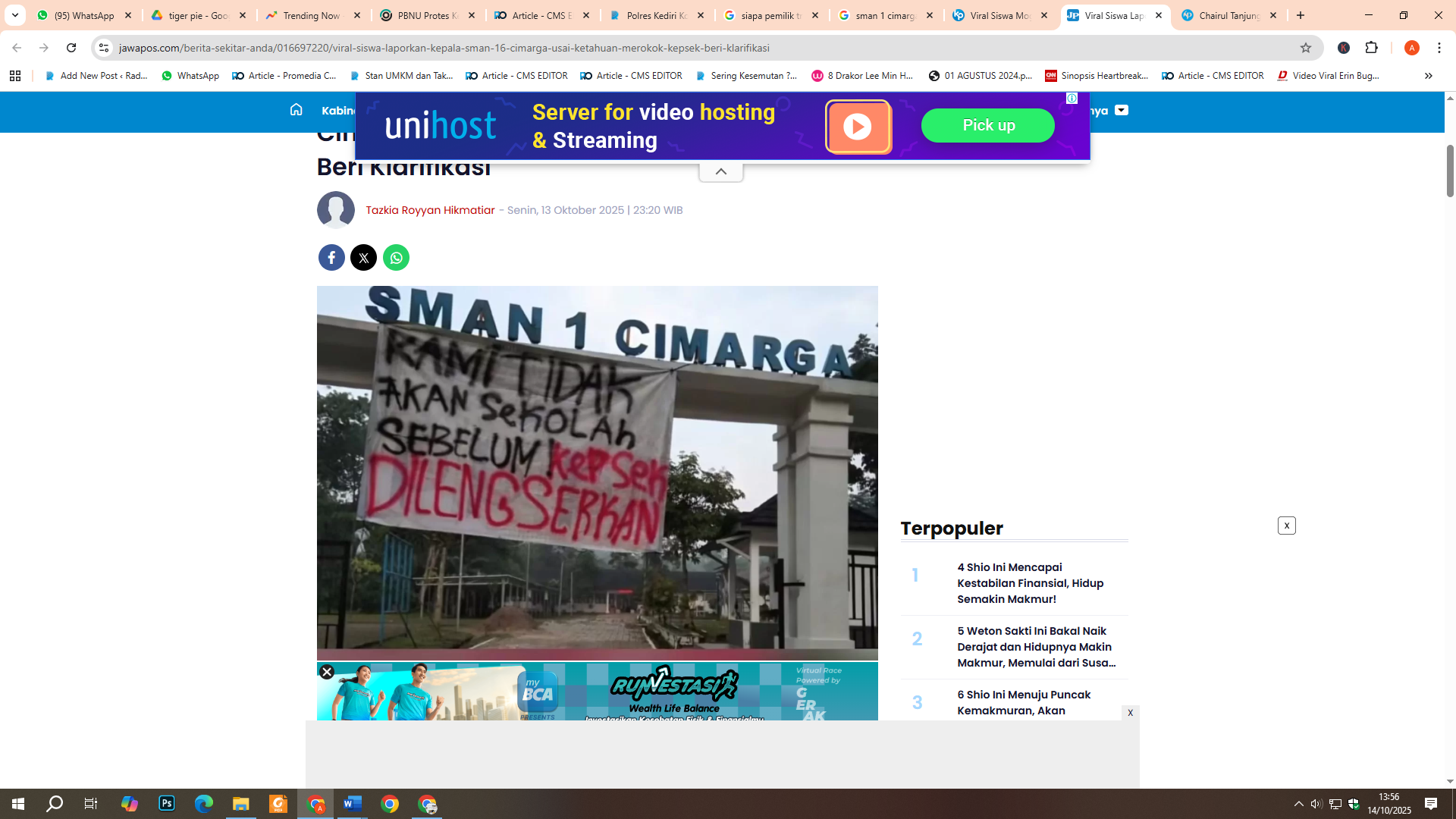 Murid SMAN 1 Cimarga mogok sekolah