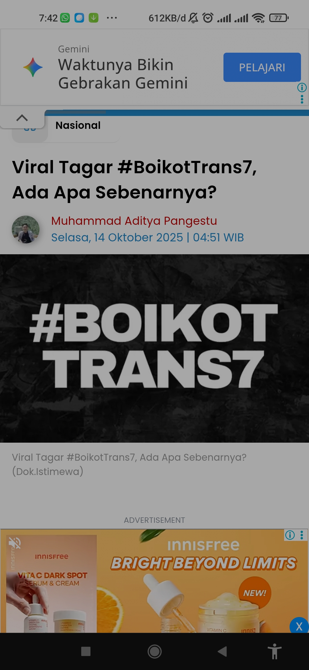 Viral tagar Boikot trans7