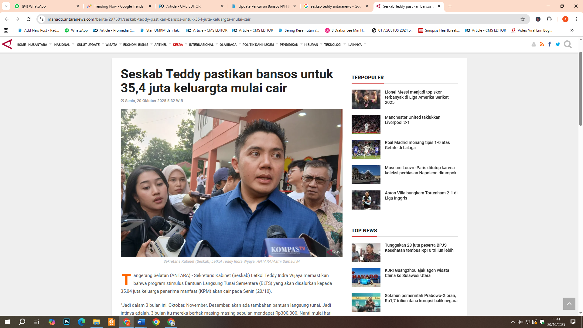 Seskab Teddy Indra Wijaya