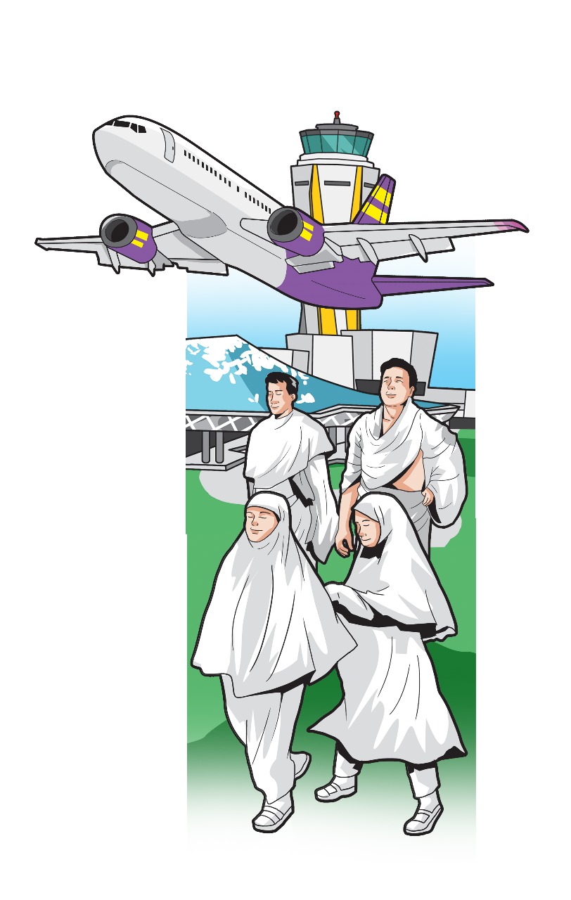 Ilustrasi penerbangan umrah dari Bandara Dhoho Kediri.
