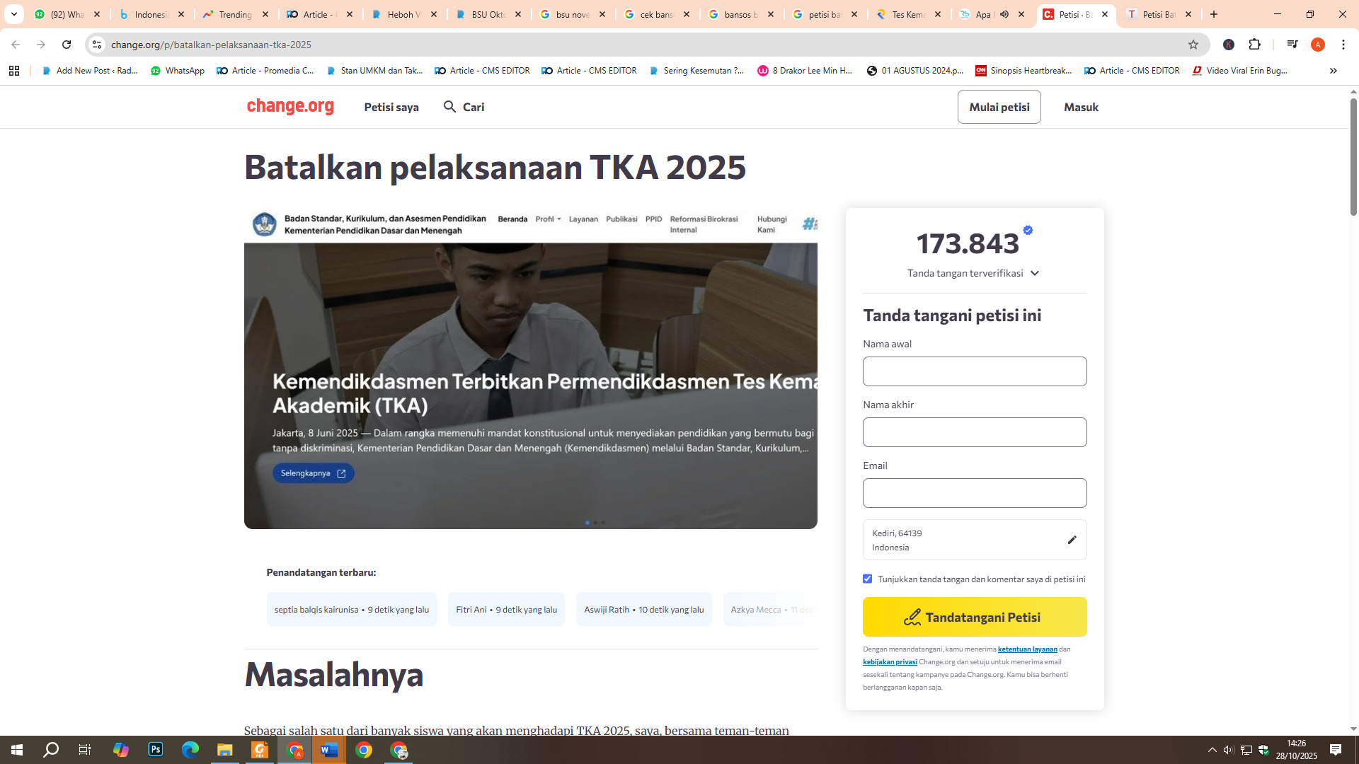 Petisi Batalkan Pelaksanaan Petisi 2025