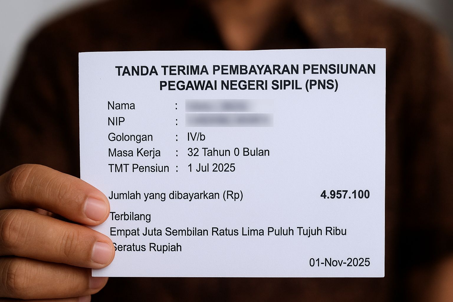 Ilustrasi Pensiunan PNS menerima gaji November 2025.