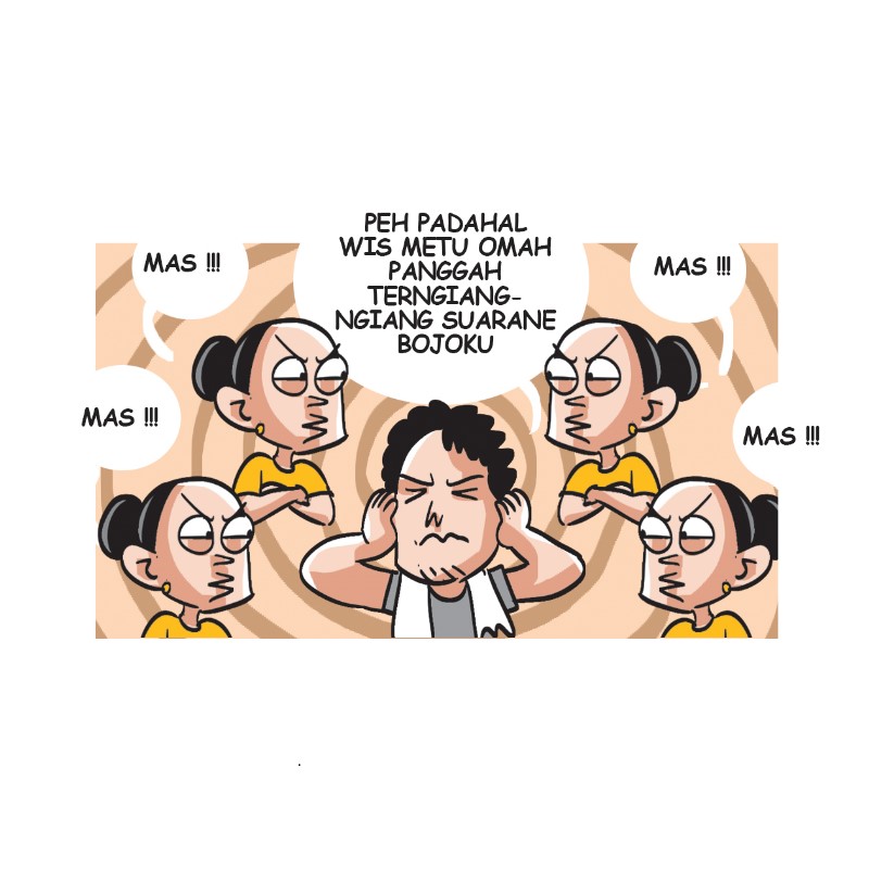 Ilustrasi suami yang bosan dengan sikap istri yang cerewet.