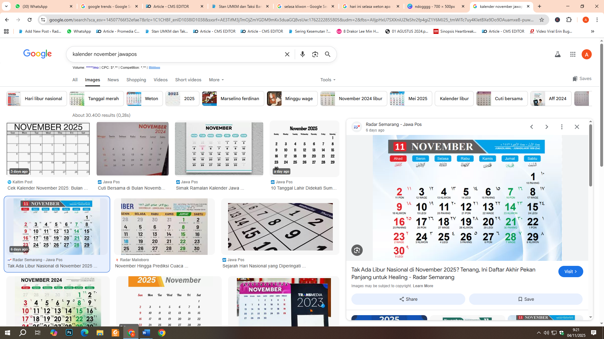 Kalender November 2025