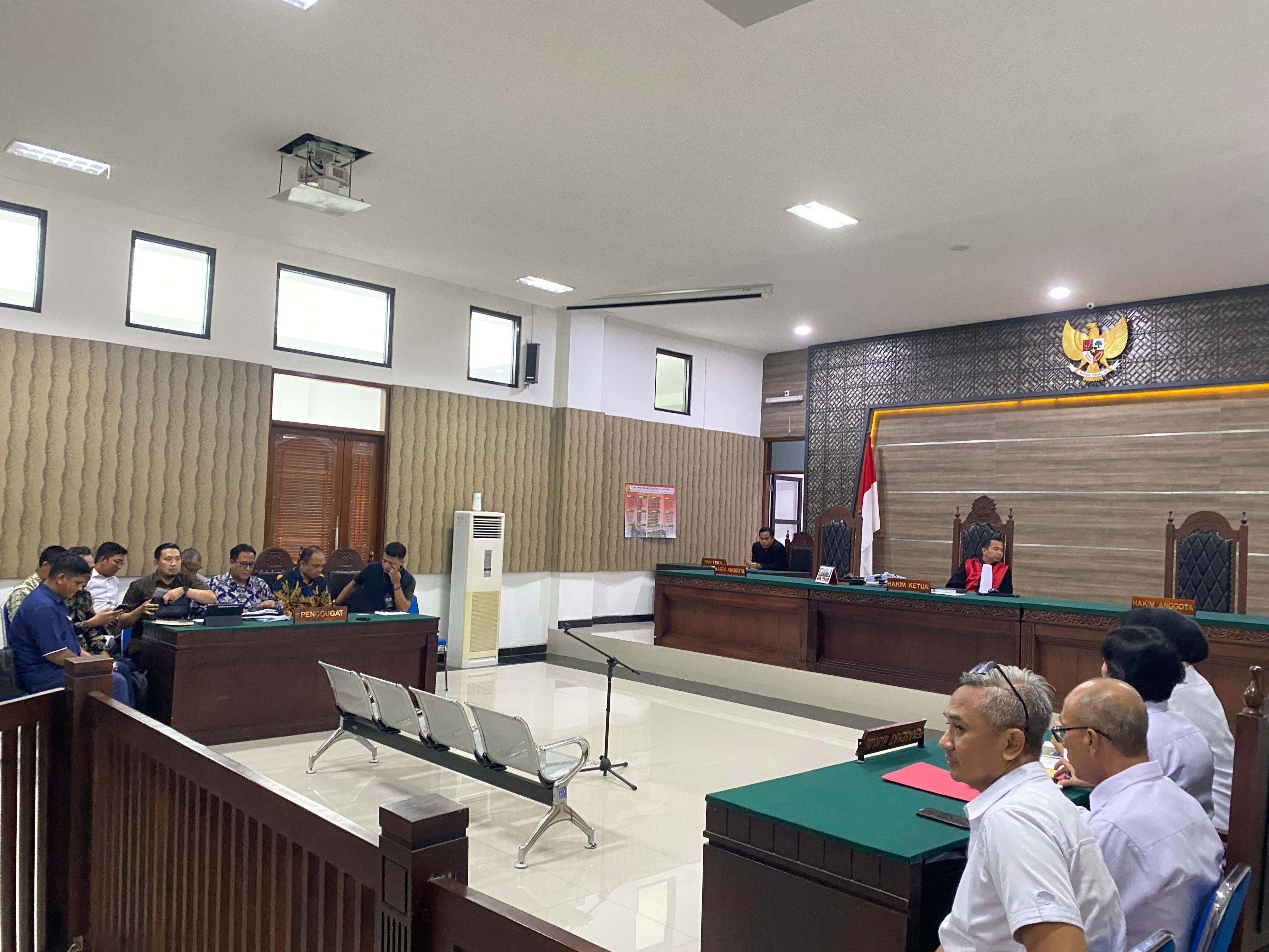 Sidang praperadilan Faiz di PN Kota Kediri.