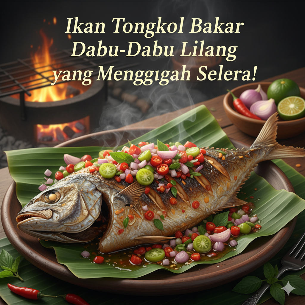 Ilustrasi Ikan Tongkol Bakar Dabu Dabu Lilang