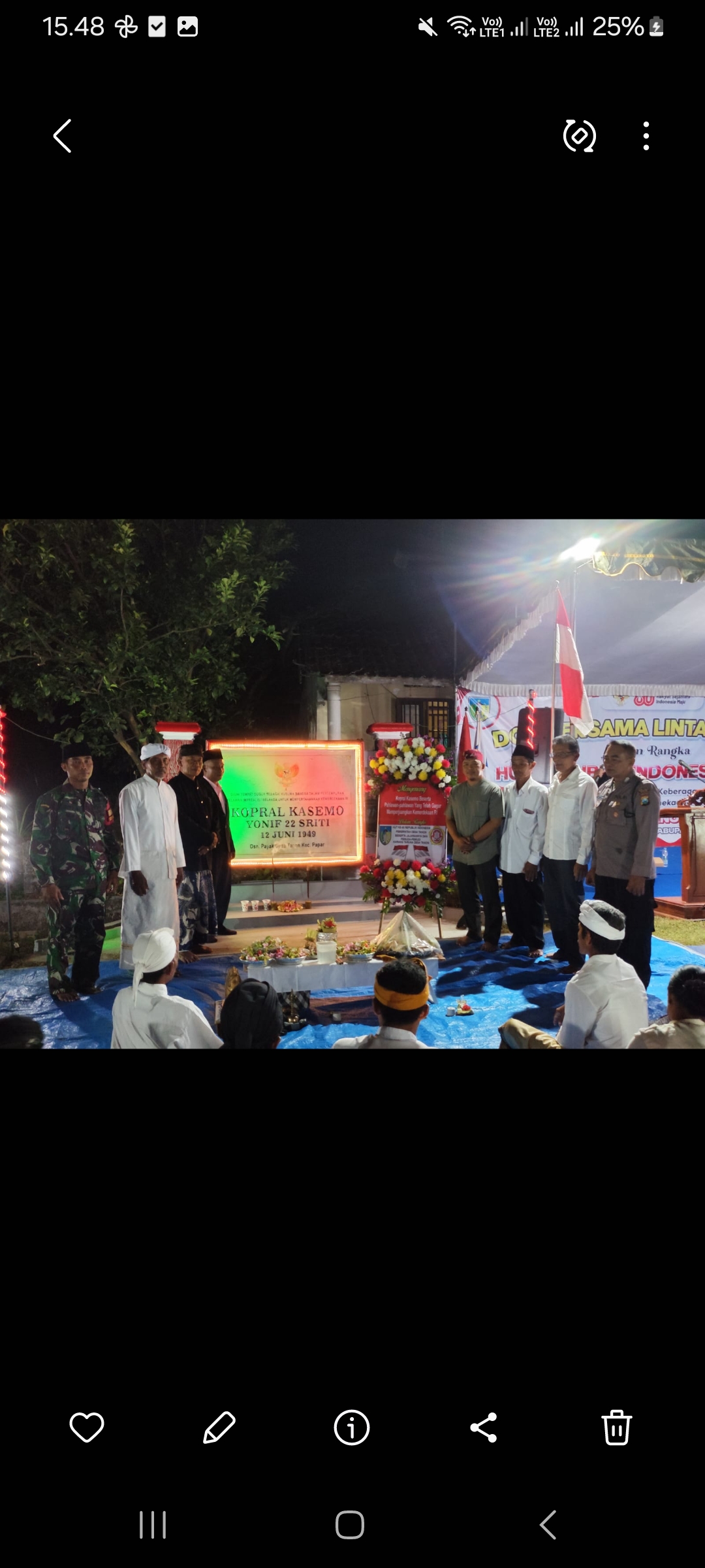 Acara rutin Pemdes Tanon, doa lintas agama di malam kemerdekaan (Dok. Pemdes Tanon)