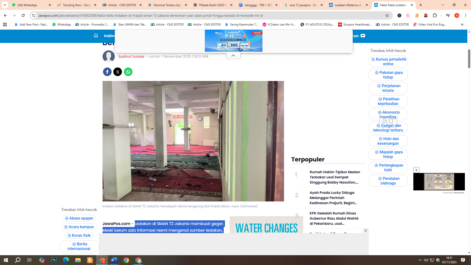 ledakan di SMAN 72 Jakarta