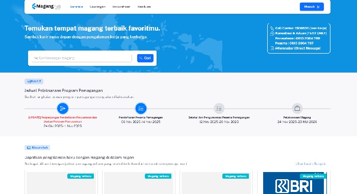 MAGANGHUB: Pendaftaran  Maganghub Kemnaker telah dibuka muali 6 November 2025