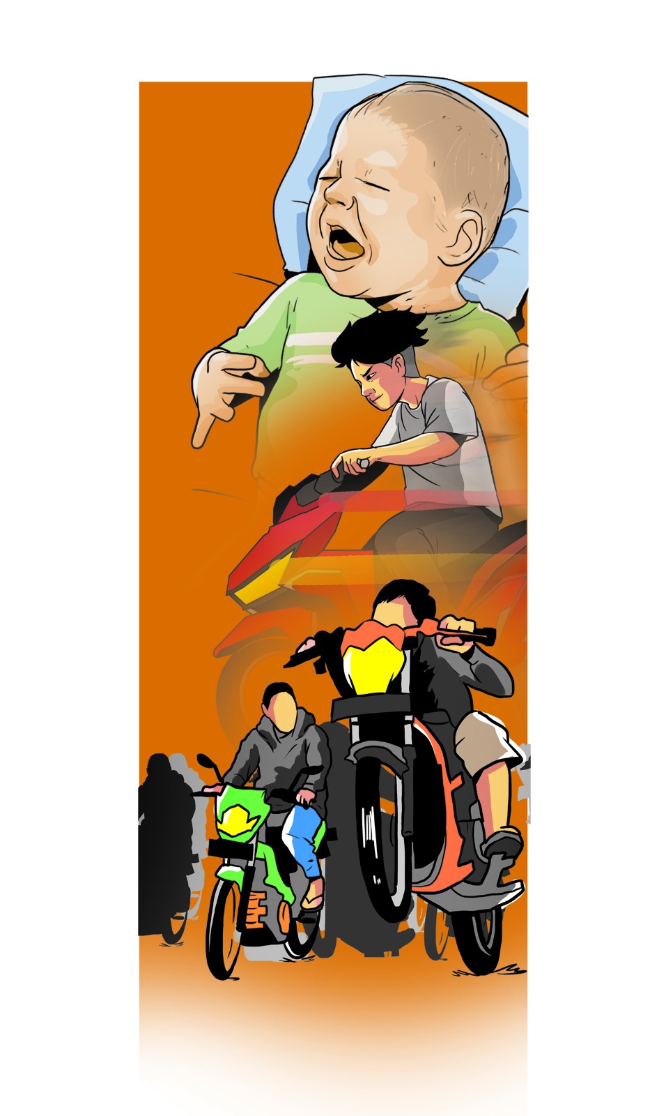 ILUSTRASI: Konvoi motor.