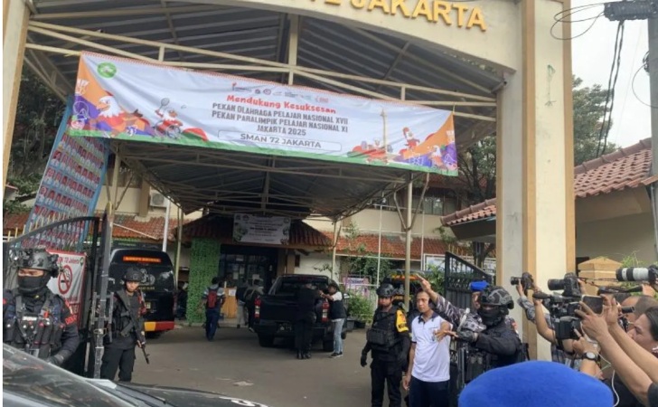 Kondisi SMA 72 Jakarta usai insiden ledakan pada Jumat 7 November 2025