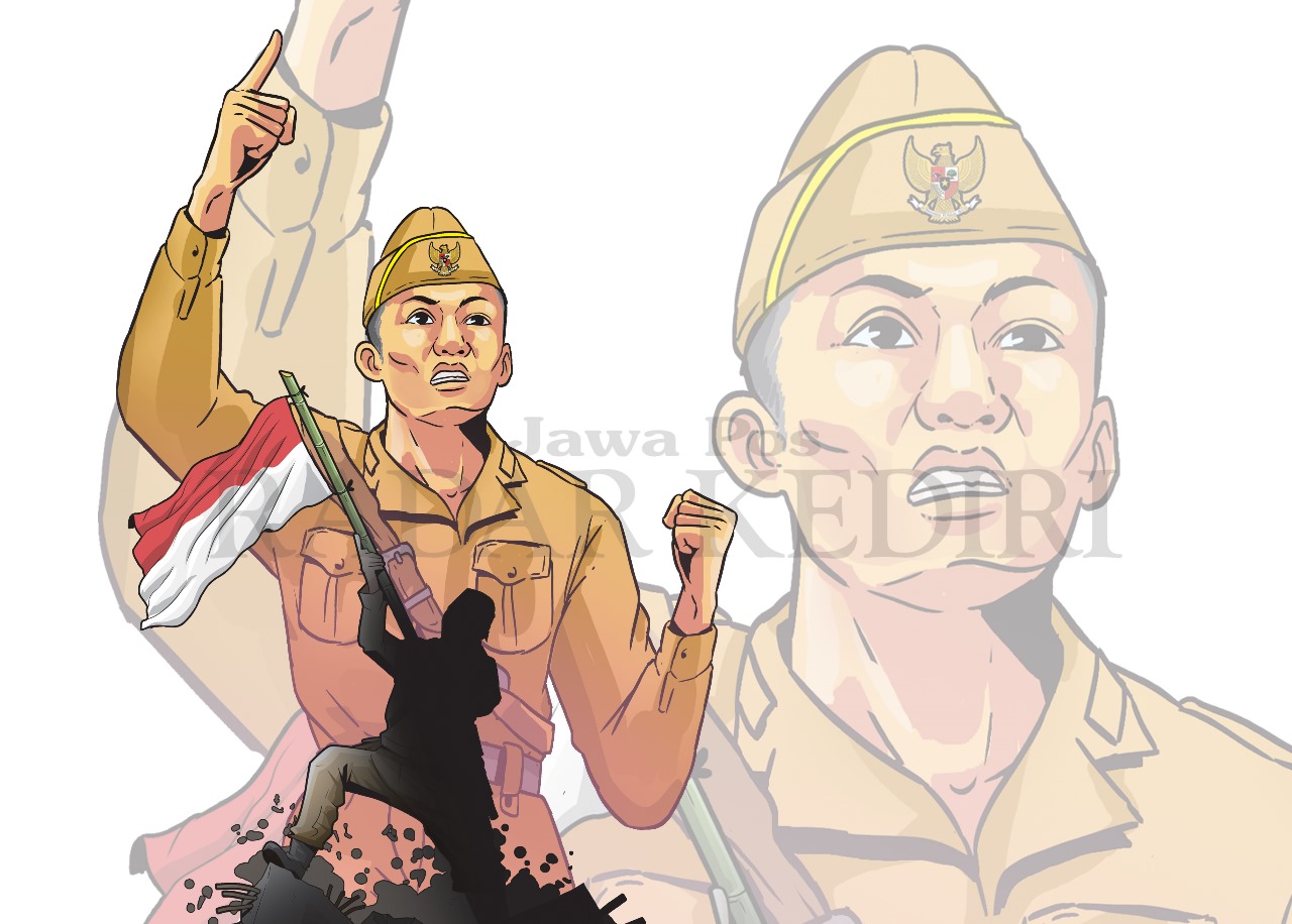 Ilustrasi pejuang asal Kota Kediri Mayor Bismo.