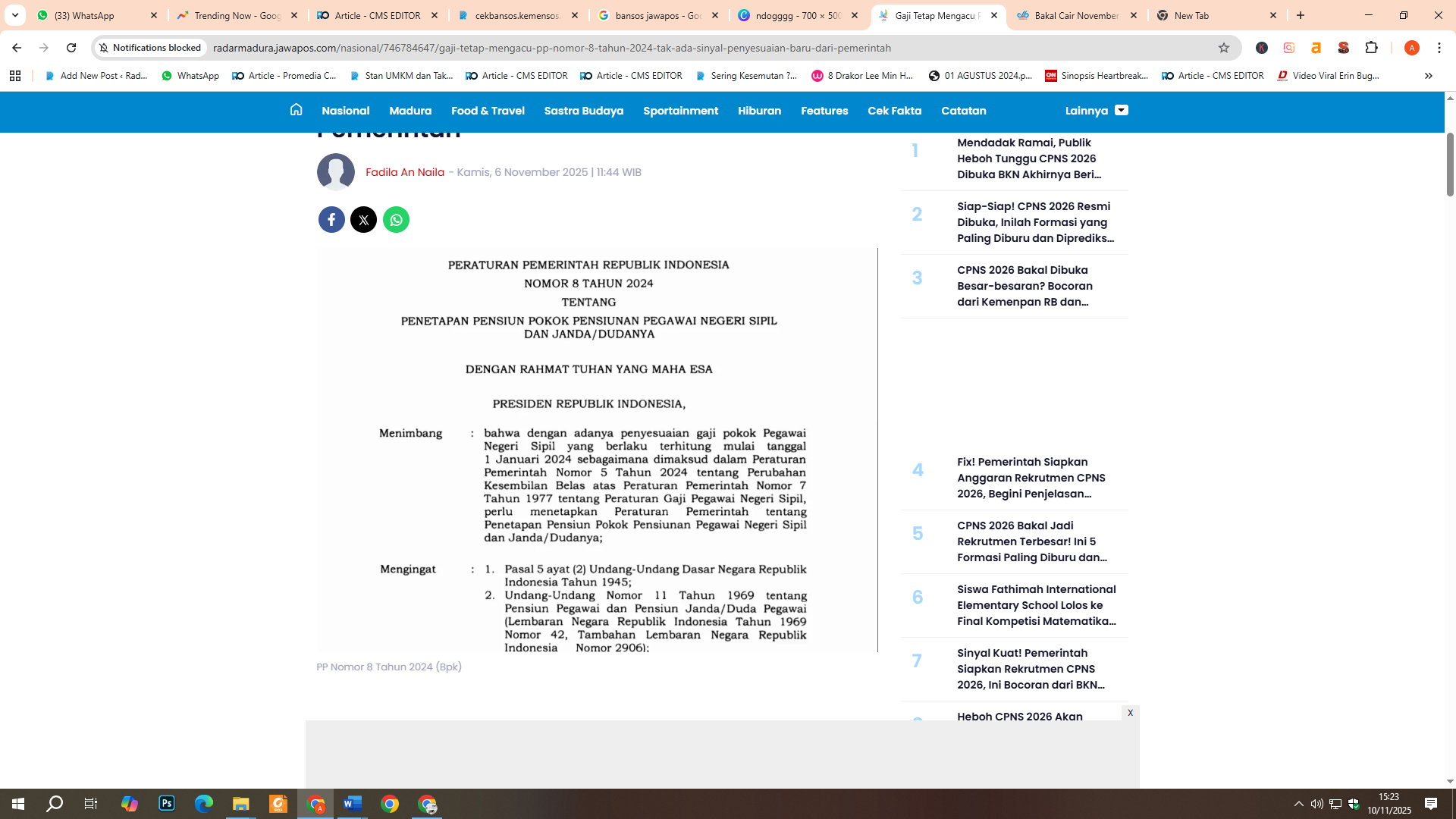 Peraturan Pemerintah (PP) Nomor 5 Tahun 2024