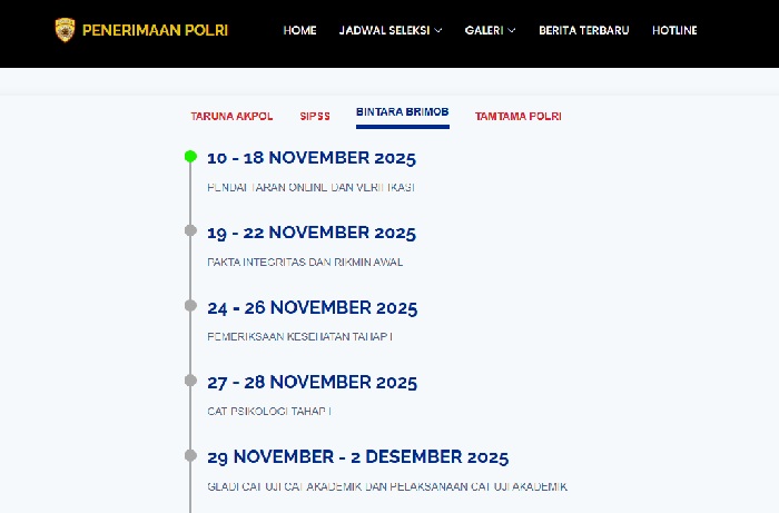 Jadwal penerimaan Bintara Polri 2025