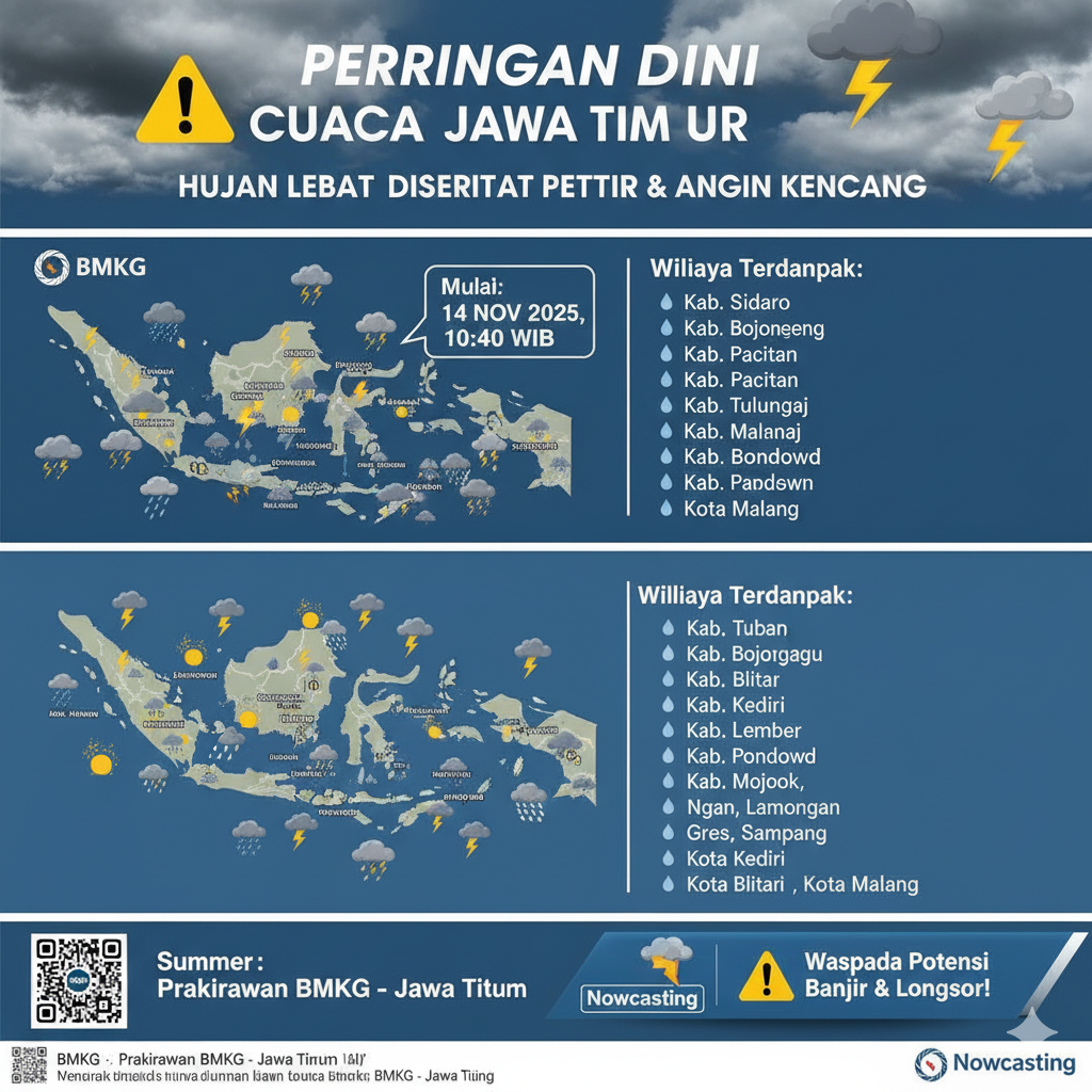 Ilustrasi Peringatan Cuaca Jawa Timur