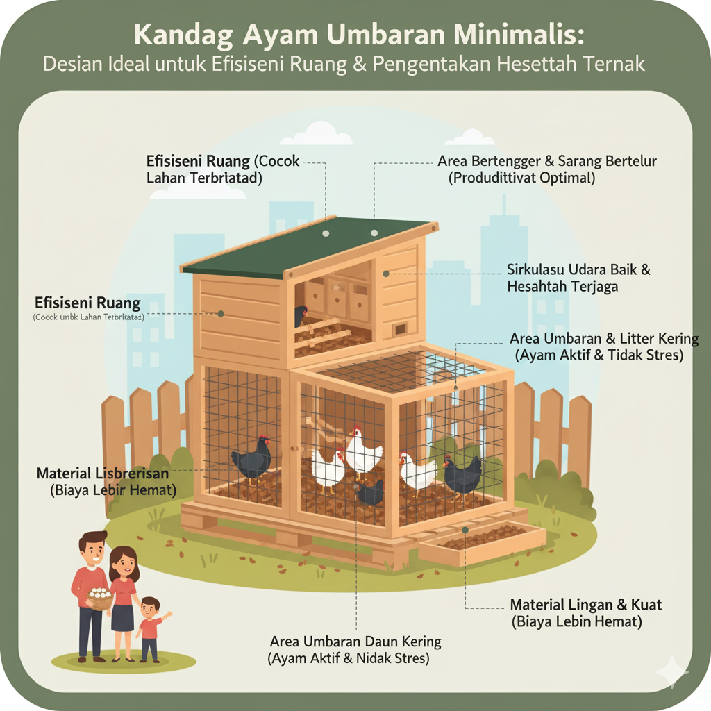 Ilustrasi Kandang Ayam Umbaran
