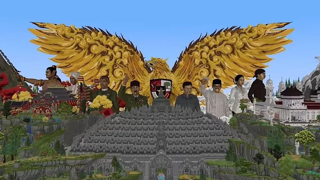 Building Minecraft Tim Indonesia. (Gambar: YouTube.com/MrBeast Gaming)