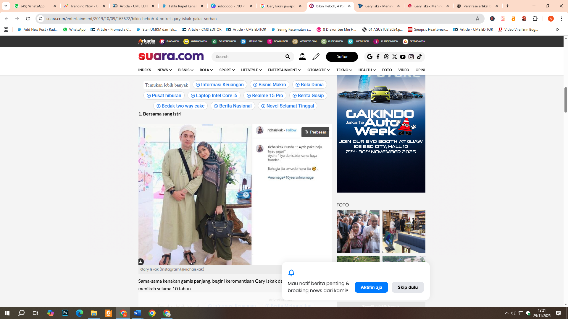 Gary Iskak Meninggal Dunia