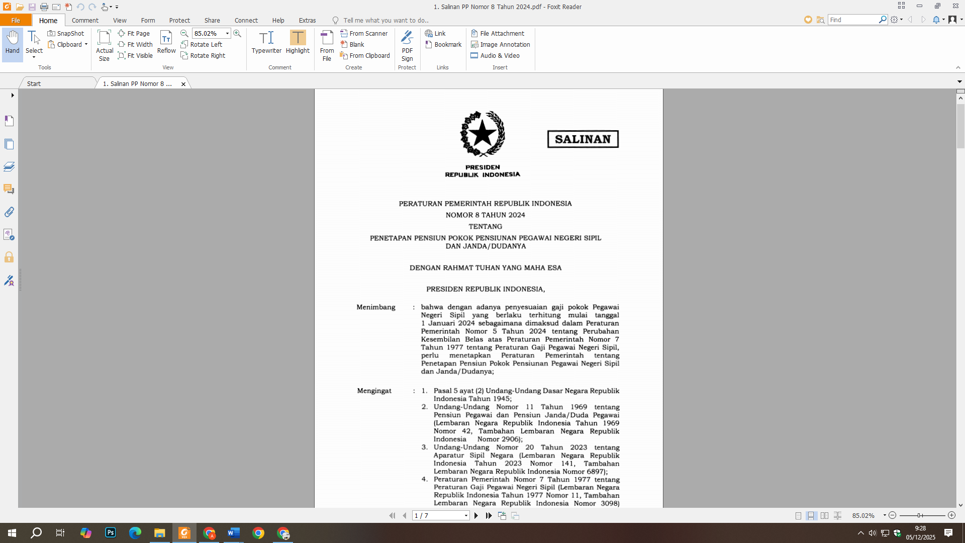 PP Nomor 8 Tahun 2024