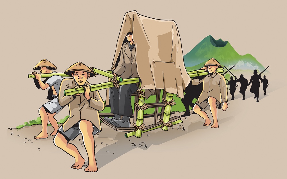 Ilustrasi perjuangan Jenderal Soedirman saat melakukan gerilya di Dusun Goliman Desa Parang, Kabupaten Kediri.