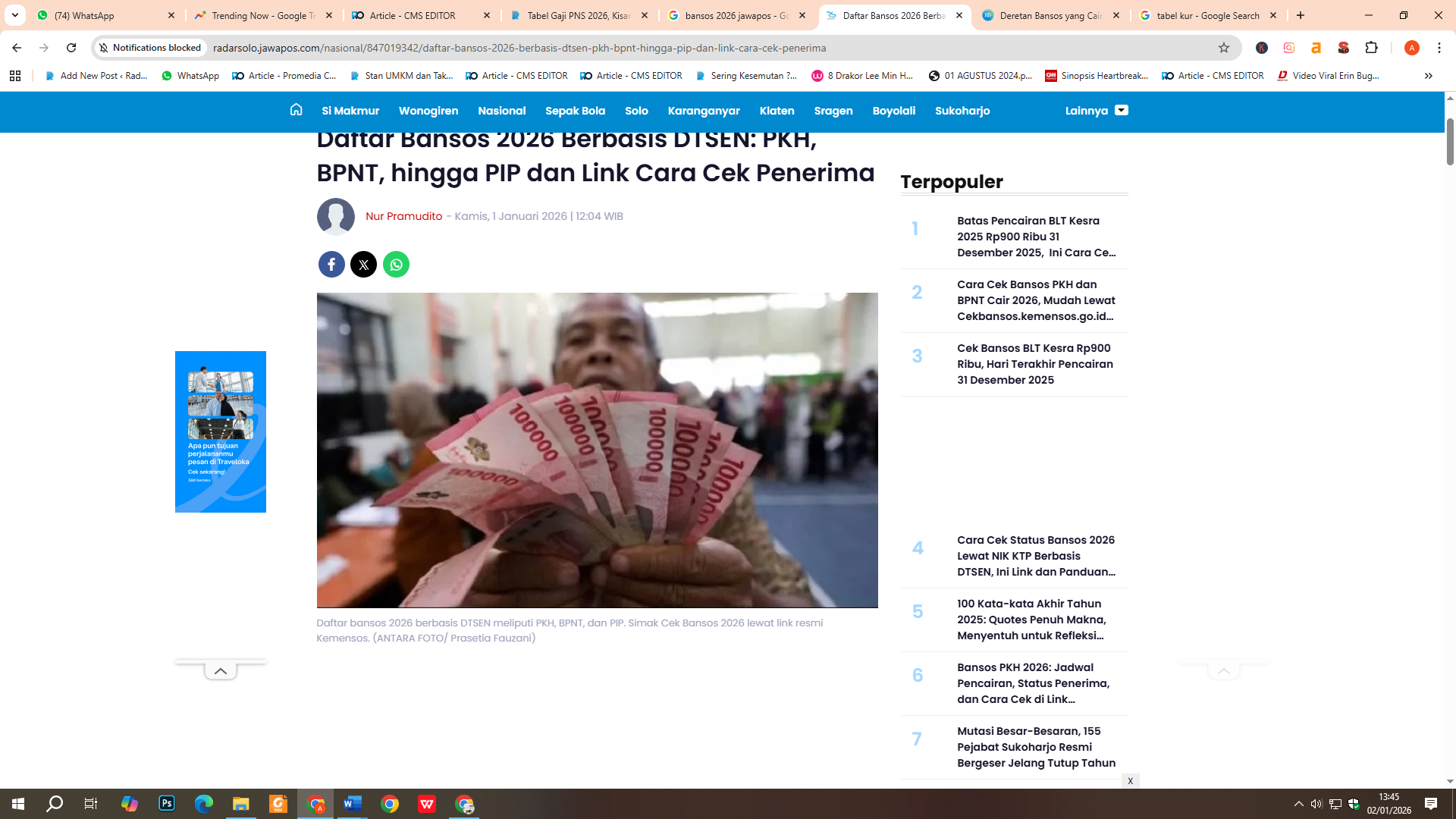 Daftar bansos 2026 berbasis DTSEN