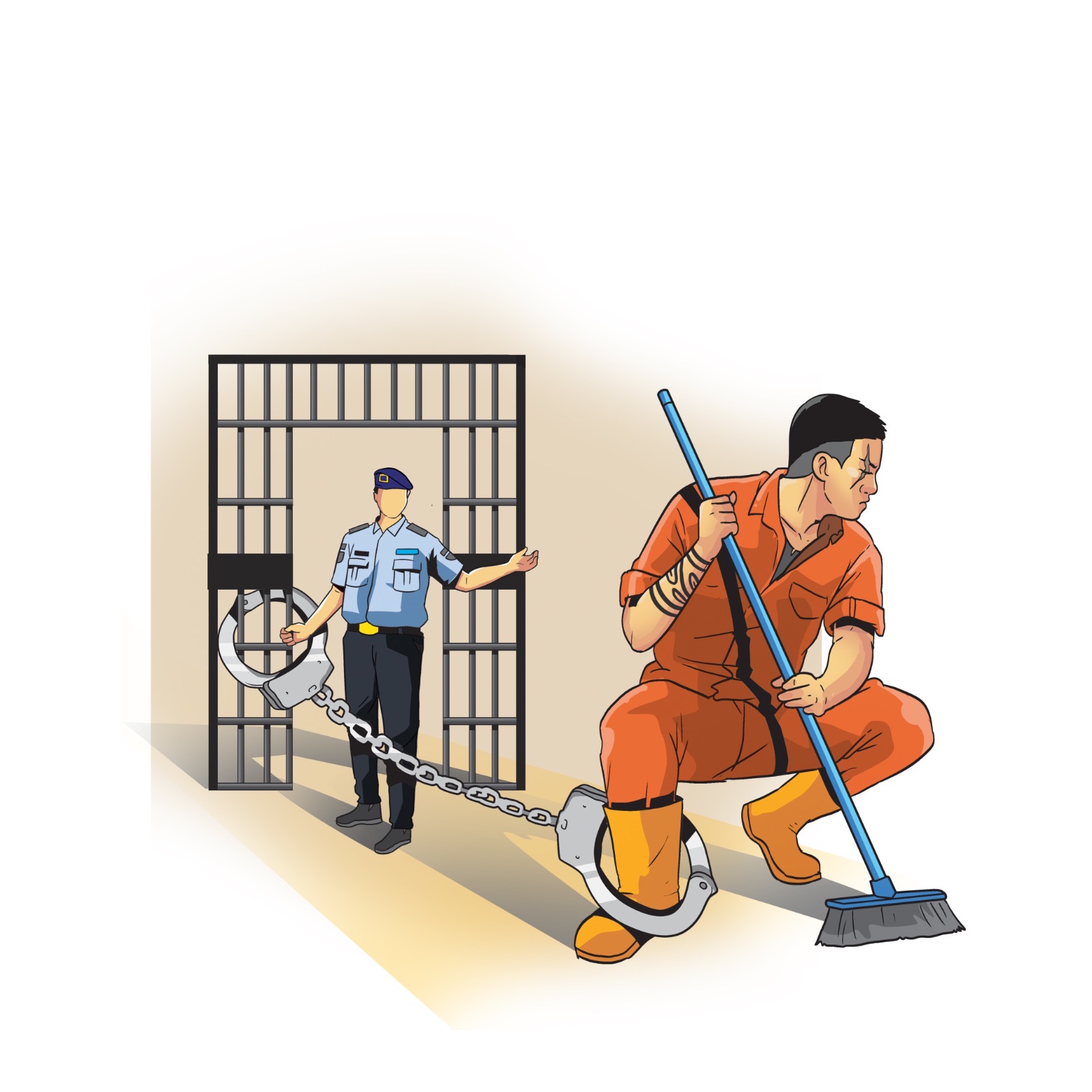 Ilustrasi KUHP 2026. Narapidana melakukan kerja sosial.
