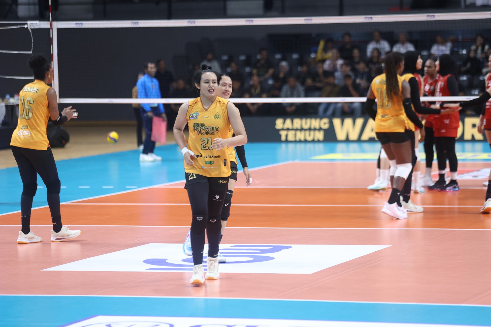 Tim bola voli putri Popsivo Polwan saat berlaga di Proliga 2026.