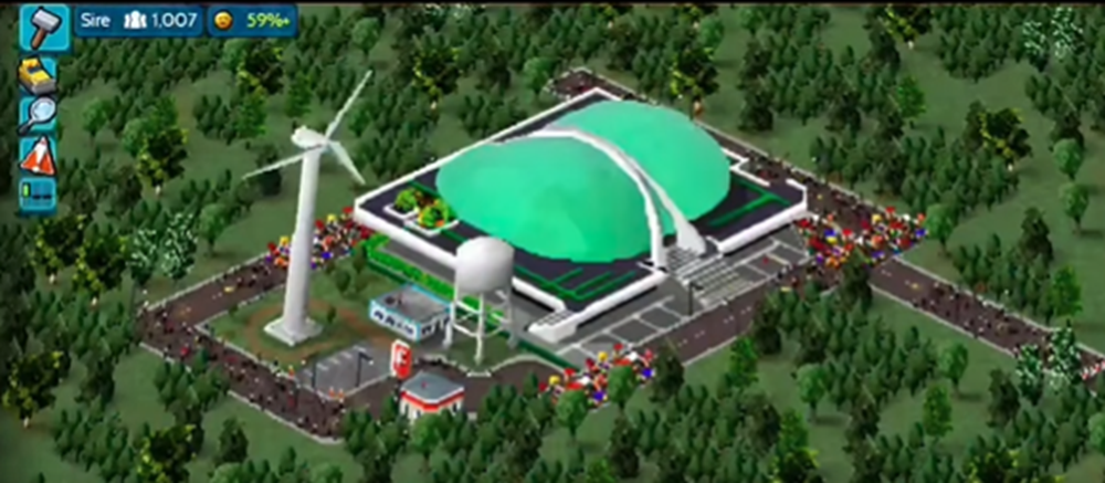 Tampilan gameplay dari TheoTown dari salah satu postingan pemain di komunitas Facebook