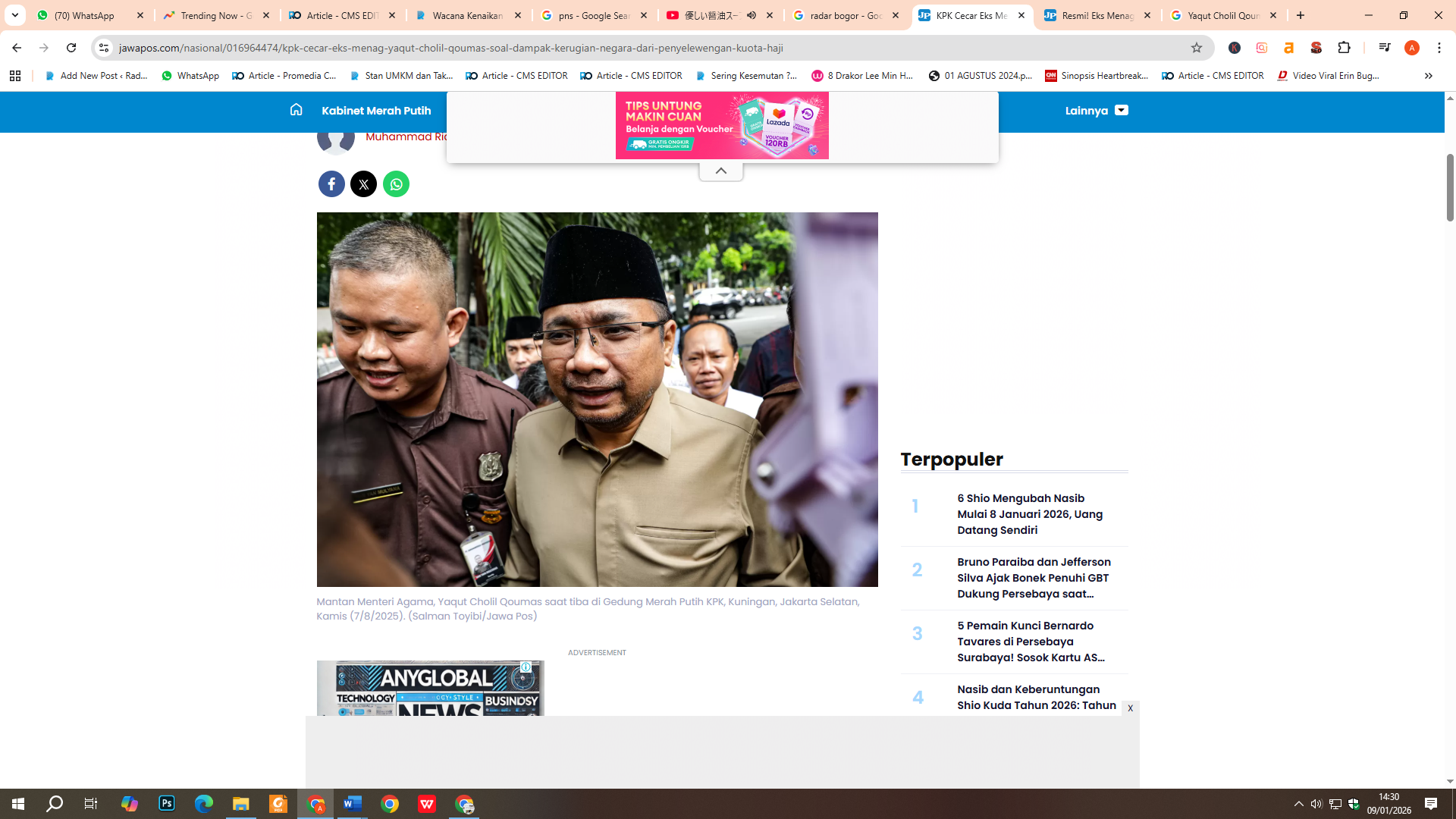 Yaqut Cholil Goumas ditetapkan KPK sebagai tersangka kuota haji