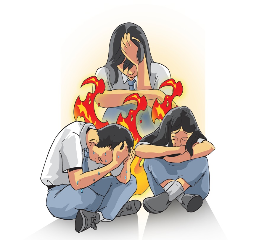 Ilustrasi gangguan mental pada pelajar.