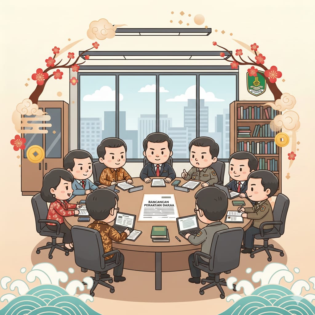 Ilustrasi rapat pembahasan rancangan perda prioritas oleh DPRD dan eksekutif.
