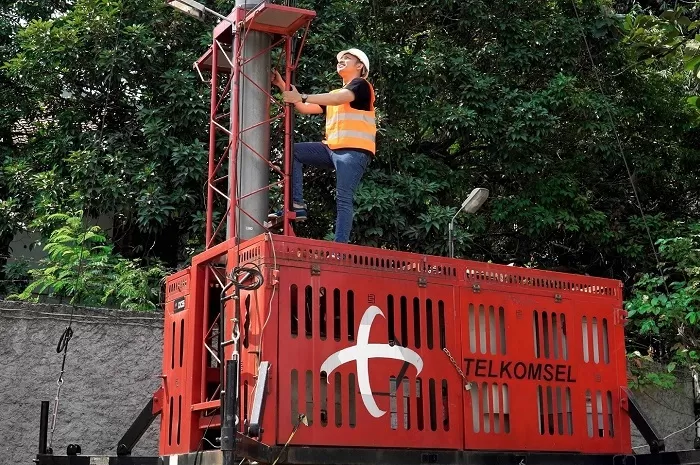 Proses perbaikan jaringan Telkomsel