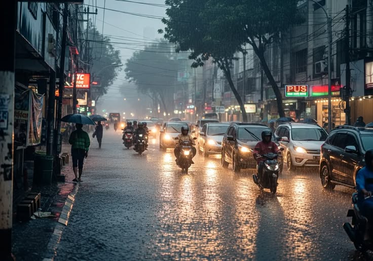 Berkendara saat hujan